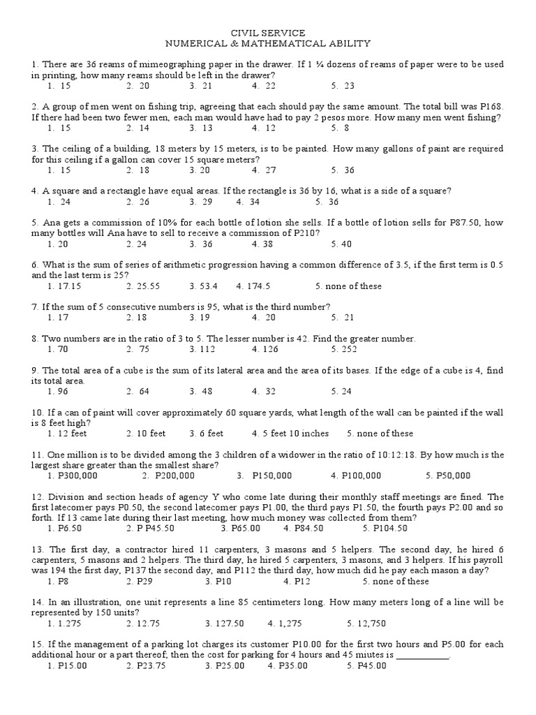Numerical Ability PDF