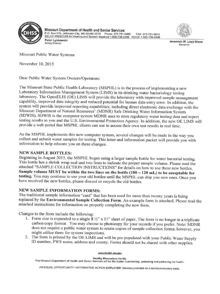 Public Water Mass Mailing | PDF