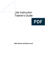 Job Instruction Trainer's Guide