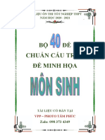 Bo 40 de TNTHPT Chuan Cau Truc DMH - Mon Sinh-2021-Co Dap An - 2021