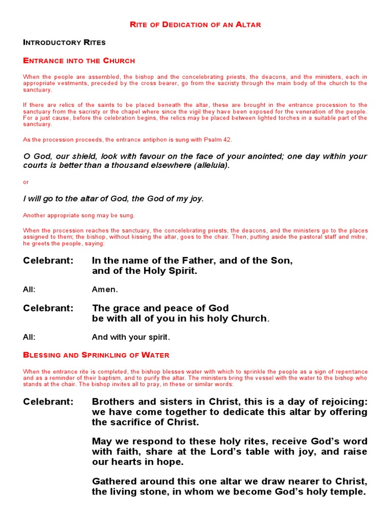 Rite of Dedication of An Altar Official 1 | PDF | Altar | Mass (Liturgy)