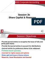 Session 3b Share Capital & Reserves: HI5020 Corporate Accounting