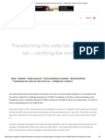 Transitioning Into Sales Tax and Service Tax - Clarifying The Confusion