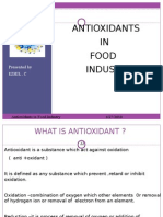 Antioxidants IN Food Industry: Presented by Ezhil - C