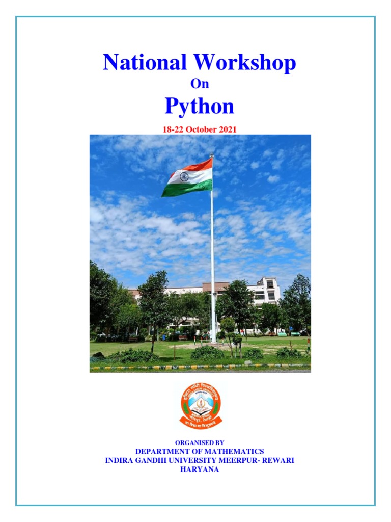 Python Workshop at IGU Meerpur 2021 | PDF | Python (Programming ...