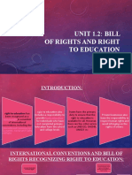 Of Rights and Right To Education: Unit 1.2: Bill