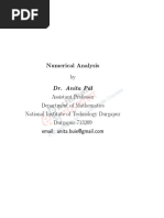 Numerical Analysis by Dr. Anita Pal Assistant Professor Department of Mathematics National Institute of Technology Durgapur Durgapur-713209