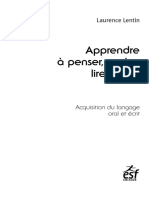 Apprendre à Penser, Parler, Lire, Écrire. Acquisition Du Langage Oral Et Écrit - Laurence Lentin (2009)