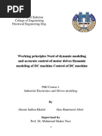 Working Principles Need of Dynamic Modeling and Accurate Control of Motor Drives Dynamic Modeling of DC Machine Control of DC Machine