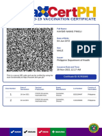 COVID vaccination certificate