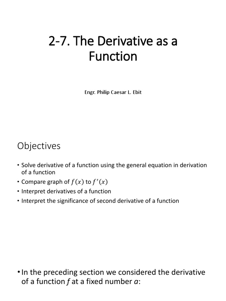 2-7. The Derivative As A Function | PDF | Derivative | Function ...