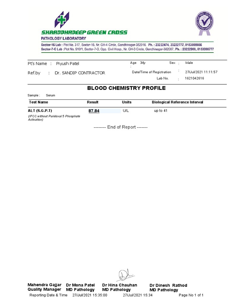 Piyush Patel's Blood and Urine Test Results Reveal Elevated Liver