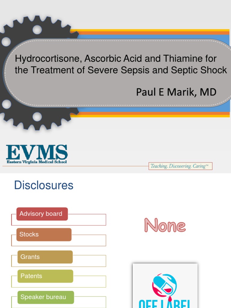 Hydrocortisone Vitamin C and Thiamine For Septic Shock PDF Vitamin