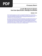 Lazada Management System Use-Case Specification: Manage The Wishlist