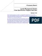 Lazada Management System Use-Case Specification: Register New User