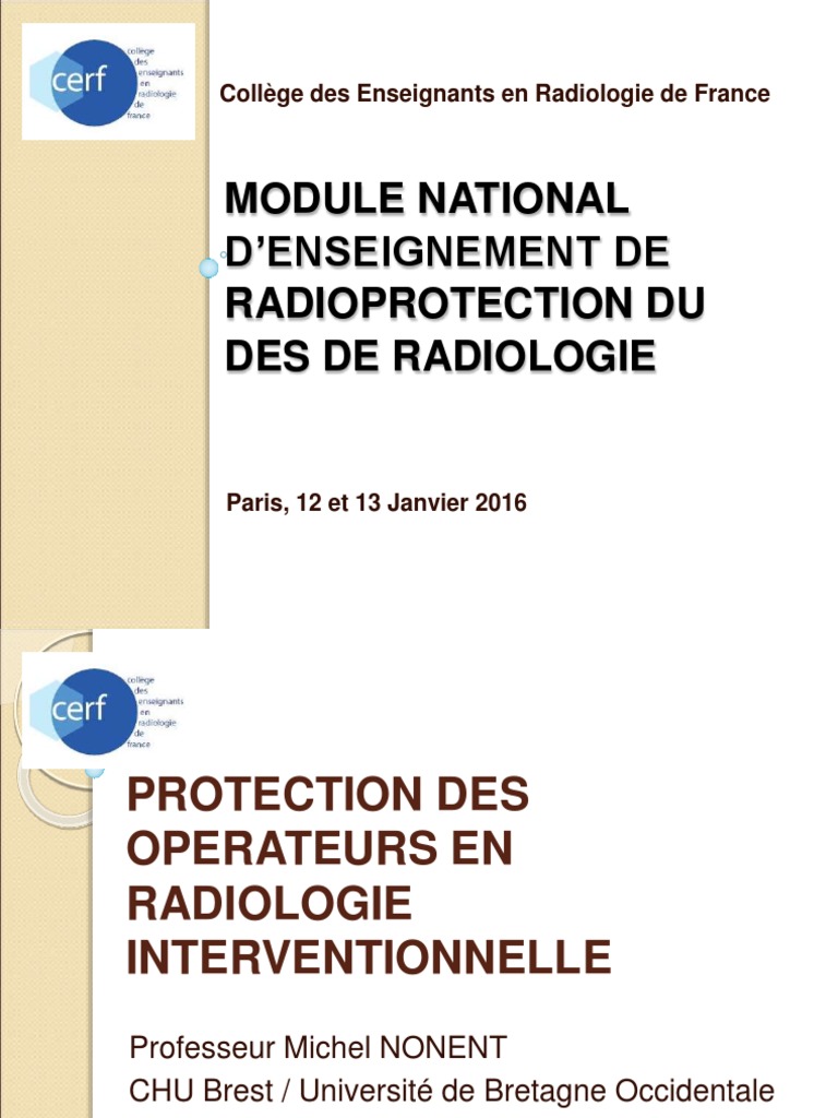 Protection des opérateurs en radiologie | PDF | Radioprotection ...