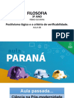 8 Aula 3 Série Filosofia Positivismo Lógico e o Critério de Verificabilidade