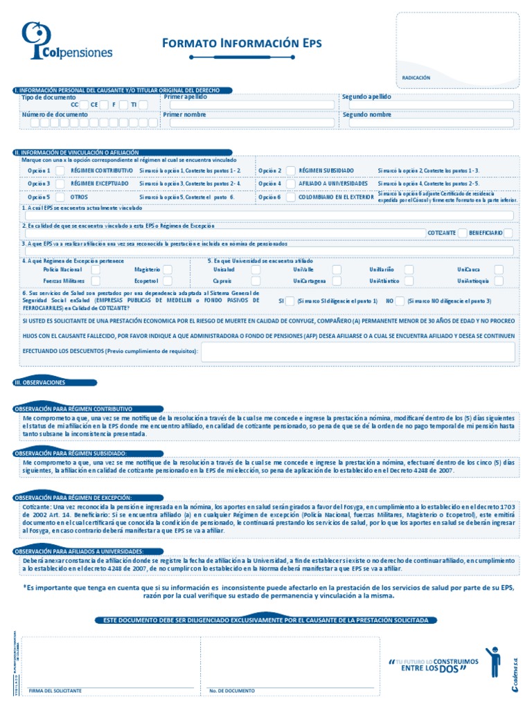 Formulario EPS para Afiliación Sanitas | PDF | Derecho