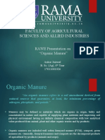 Faculty of Agricultural Sciences and Allied Industries: RAWE Presentation On "Organic Manure"