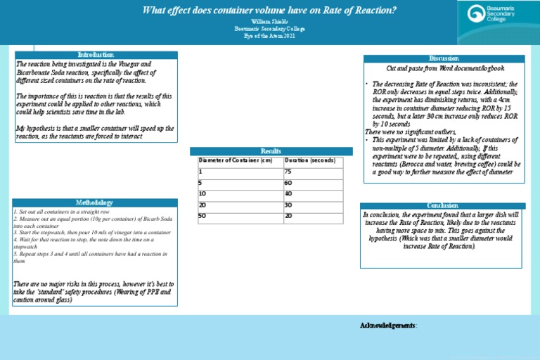 Science Students' Reaction Study | PDF | Reaction Rate | Experiment