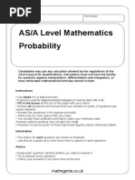 AS/A Level Mathematics Probability: Mathsgenie - Co.uk