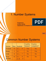 Number Systems: Prepared By: Amitava Sarder Department of Computer Science