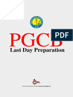 PGCB (Last Day Preparation)