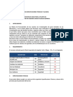 Pliego de Especificaciones Técnicas Y Alcance.: Descripcion Unid. Tipo de Uso Consumo Proyectado