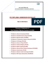 PG Diploma Admission Booklet: March 2022 Batch
