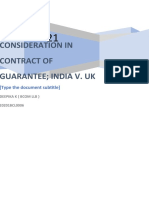 Consideration in Contract of Guarantee