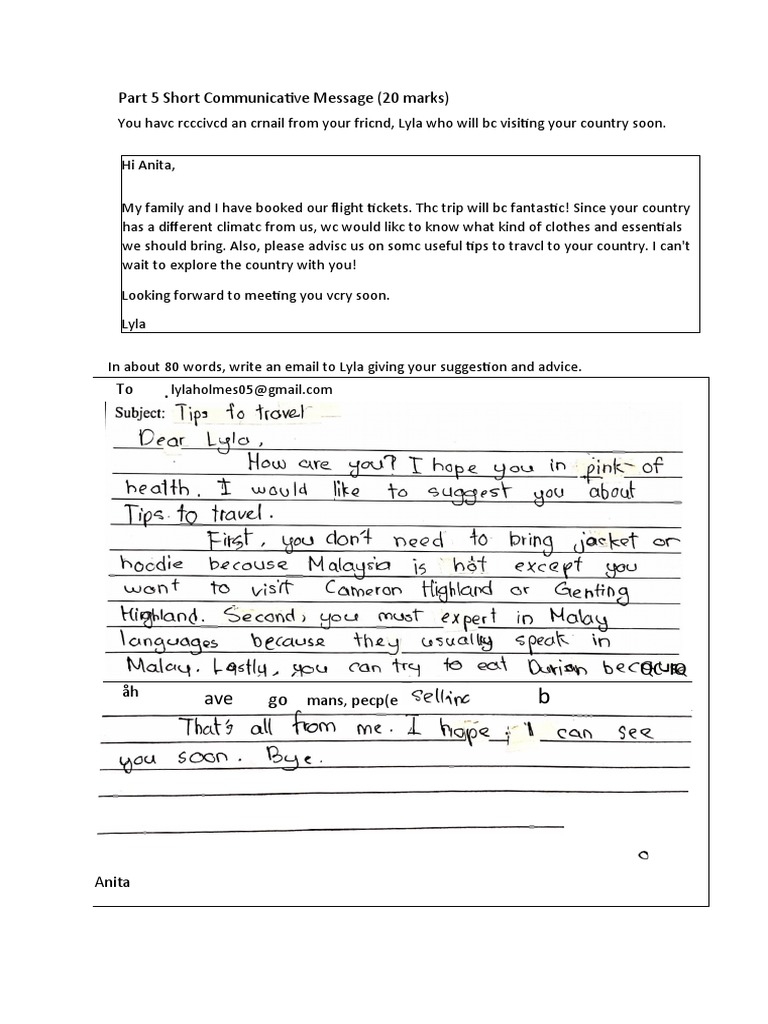 Part 5 Short Communicative Message (20 Marks) : Go Qc-Iq | PDF