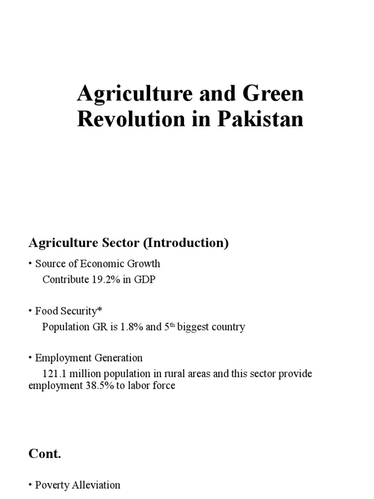 Green Revolution Impact on Pakistan Agriculture | PDF | Agriculture ...