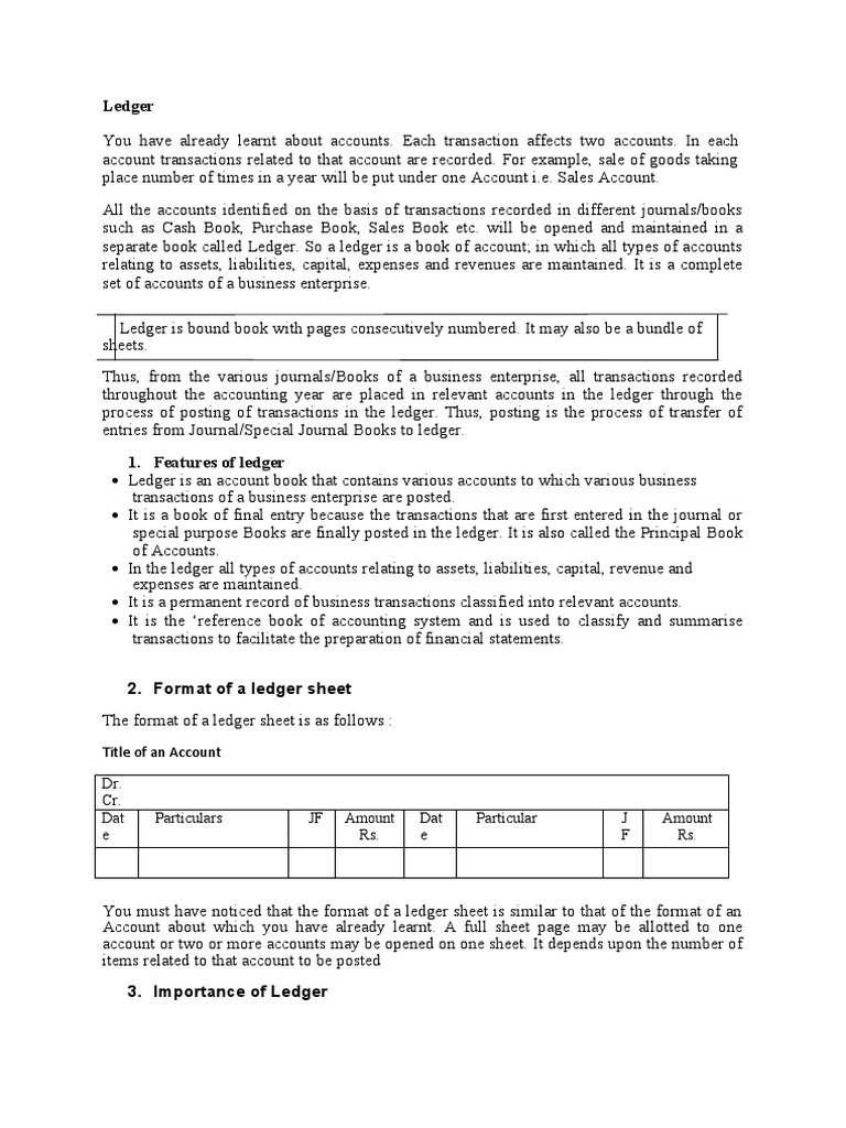 An Overview of Ledgers Their Purpose, Format, and Importance in