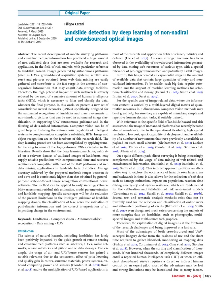 Landslide Detection by Deep Learning of Non-Nadiral | PDF | Computer ...