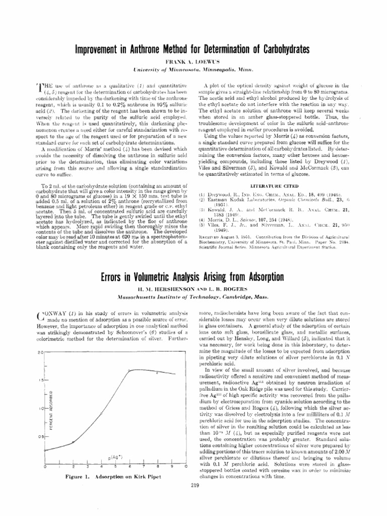 Loewus1952 - Improvement in Anthrone Method For Determination of ...