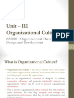 BA5018 - Unit III - Organizational Culture