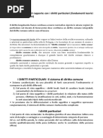 L Diritto Comune e Il Rapporto Con I Diritti Particolari