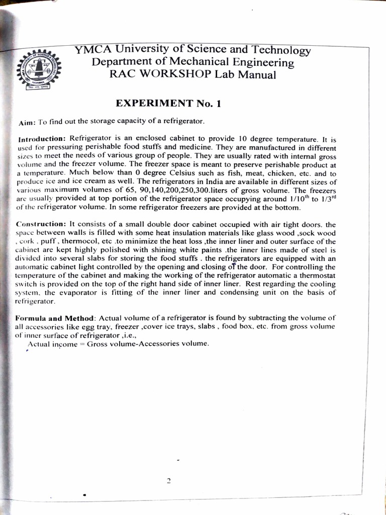 Experiment No.1 YMCA University of Science and Technology Rac