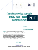 Caracterizarea Termica A Materialelor Prin TGA Si DSC - Prezentare Fundamente Teoretice