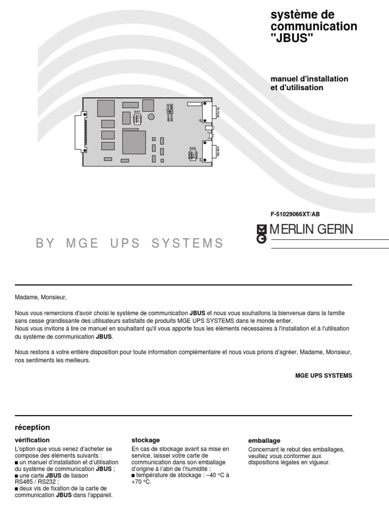 Carte Communication Jbus | PDF | Bit | la communication