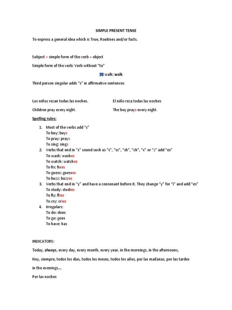 Simple Present Tense-1 | PDF | Verb | Grammar