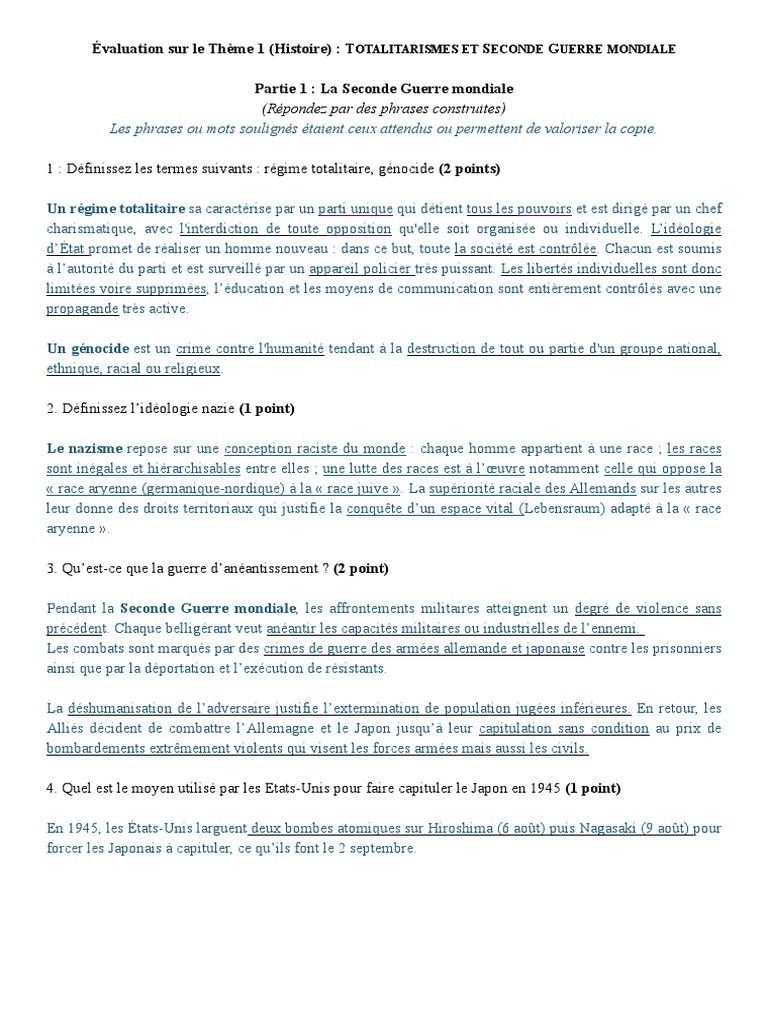 Totalitarismes et Seconde Guerre mondiale | PDF | France de Vichy | L ...