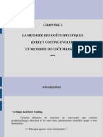 Chapitre 5 La Methode Des Coûts Specifiques (Direct Costing Evolue) Et Methode Du Coût Marginal