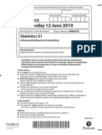 Wednesday 12 June 2019: Statistics S1
