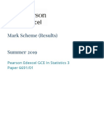 Mark Scheme (Results) Summer 2019: Pearson Edexcel GCE in Statistics 3 Paper 6691/01