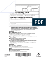 Monday 13 May 2019: Further Pure Mathematics FP1