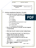 Mid-Term English Test N°2: Listening Comprehension Questions: (8 Marks)