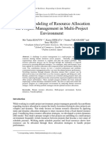 Dynamic Modeling of Resource Allocation For Project Management in Multi-Project Environment