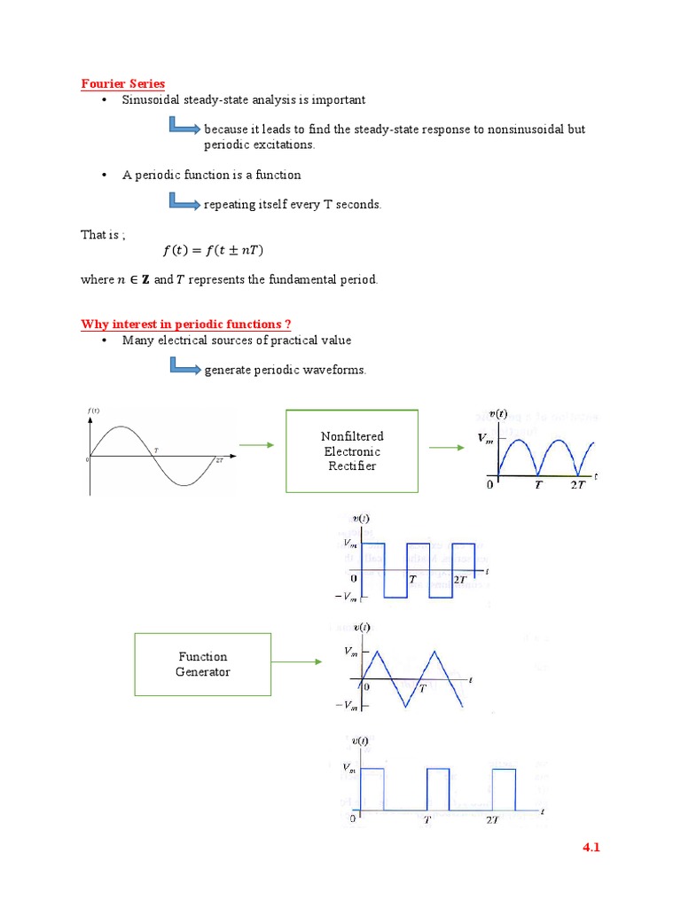 Fourier Series in Periodic Functions | PDF | Fourier Series ...