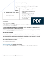 Paragraph Starters and Vocabulary Range